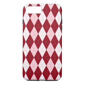 Rode Argyle Dieprode Roze Kleine Diamant Vorm iPhone 8/7 Plus Hoesje