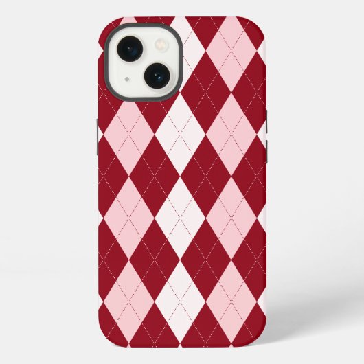 Rode Argyle Dieprode Roze Kleine Diamant Vorm iPhone Hoesje (Achterkant)