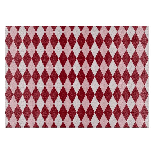 Rode Argyle Dieprode Roze Kleine Diamant Vorm Snijplank (Voorkant)