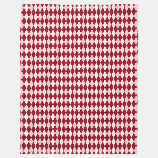 Rode Argyle Dieprood Roze Kleine Diamant Vorm Fleece Deken (Voorkant)