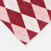 Rode Argyle Dieprood Roze Kleine Diamant Vorm Fleece Deken (Hoek)