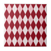 Rode Argyle Dieprood Roze Kleine Diamant Vorm Tegeltje (Voorkant)