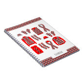 Rode Argyle-items patroon foto notitieboek (Rechterzijde)