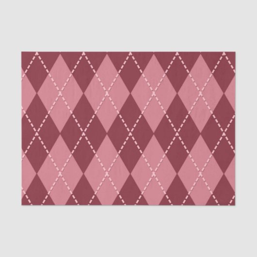 Rode Argyle (Ontwerp 42 Rode Serie) Tissuepapier (Voorkant)