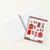 Rode Argyle Patroon Items Notitieboek (Binnen)