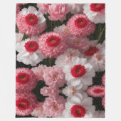 Rode Armeria Bloemen Fleece Deken – Luxe Hoog (Voorkant)
