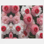 Rode Armeria Bloemen Fleece Deken – Luxe Hoog (Voorkant (Horizontaal))