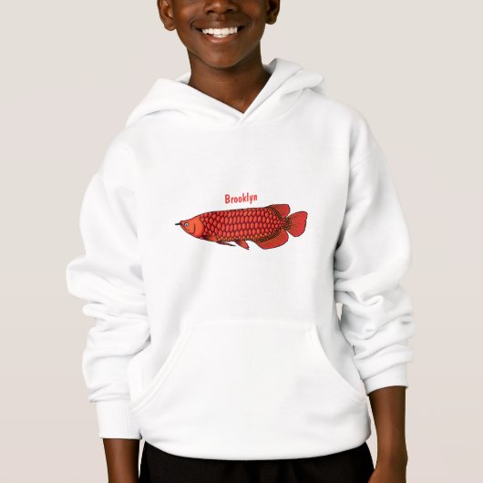 Rode Arowana vis cartoon illustratie (Voorkant)