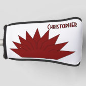 Rode Art Deco Kroon Ontwerp Golfheadcover (Voorkant)