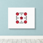 Rode Art Deco Patroon Canvas Afdruk (Insitu (Houten vloer))