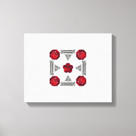 Rode Art Deco Patroon Canvas Afdruk