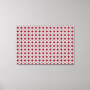 Rode Art Deco Patroon Canvas Afdruk