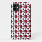 Rode Art Deco Patroon Case-Mate iPhone Case (Achterkant)