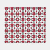 Rode Art Deco Patroon Fleece Deken (Voorkant (Horizontaal))