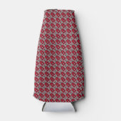 Rode Art Deco Patroon Flesjeskoeler (Voorkant)