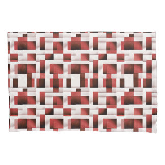 Rode Artistieke Geruite Motief | Geometrisch Patro Kussensloop