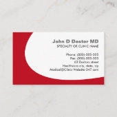 Rode arts of visitekaartje in de gezondheidszorg (Achterkant)