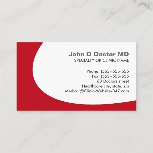 Rode arts of visitekaartje in de gezondheidszorg (Achterkant)