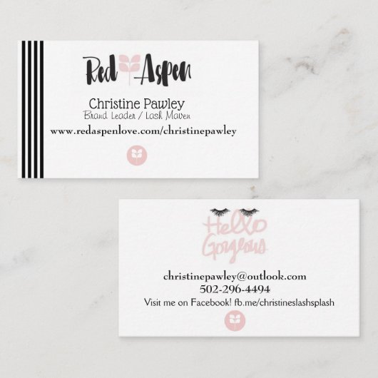 Rode Aspen Visitekaartjes (Voorkant / Achterkant)