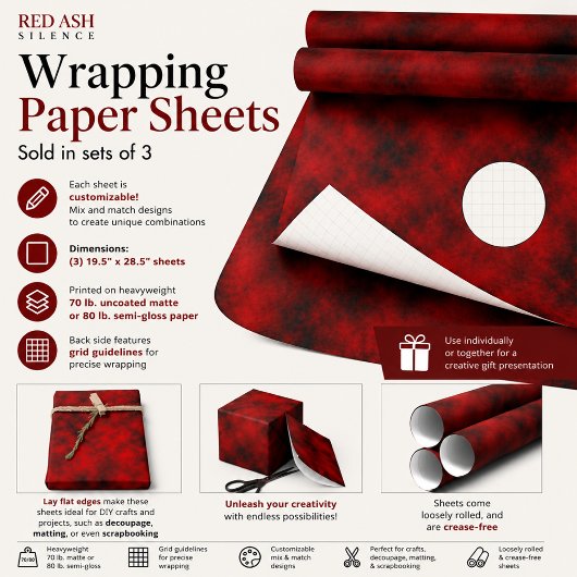 Rode Asstilte Inpakpapier Vel