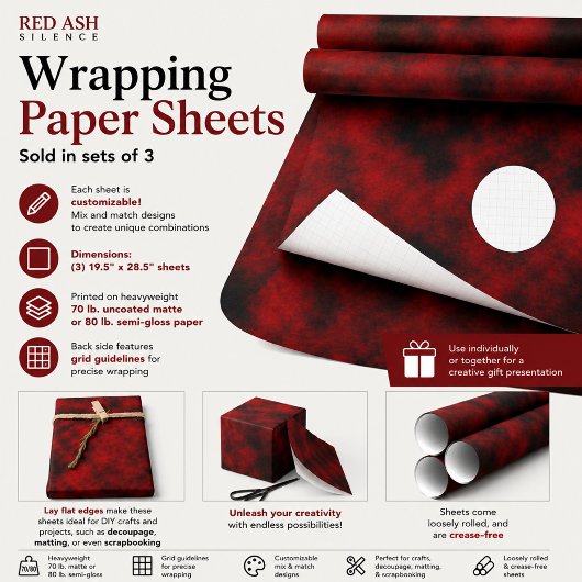 Rode Asstilte Inpakpapier Vel