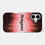 Rode Audiogolven iPhone 16 Hoesje (Achterkant horizontaal)