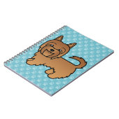 Rode Australische Terrier Hond Illustratie op Blau Notitieboek (Linkerzijde)