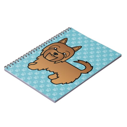 Rode Australische Terrier Hond Illustratie op Blau Notitieboek (Linkerzijde)