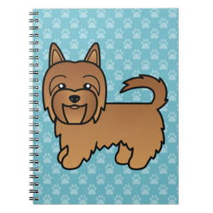 Rode Australische Terrier Hond Illustratie op Blau Notitieboek