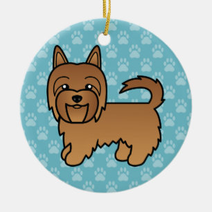 Rode Australische Terrier Hond Mooie Tekening Op B Keramisch Ornament