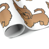 Rode Australische Terrier Mopshond Patroon Cadeaupapier (Rol Hoek)