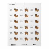 Rode Australische Terrier Schattige Cartoon Hond Etiket (Full Sheet)
