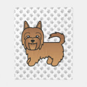 Rode Australische Terrier Schattige Cartoon Hond Fleece Deken (Voorkant)