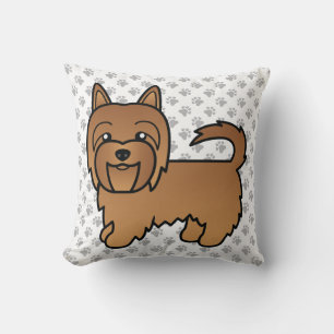 Rode Australische Terrier Schattige Cartoon Hond Kussen