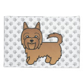 Rode Australische Terriër Schattige Cartoon Hond Kussensloop (Achterkant)