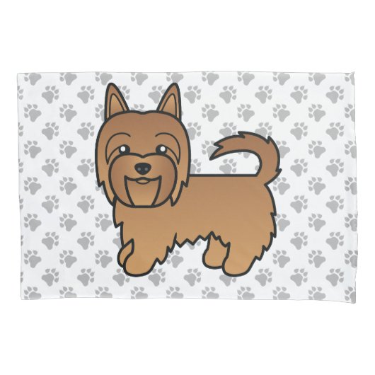 Rode Australische Terriër Schattige Cartoon Hond Kussensloop (Voorkant)