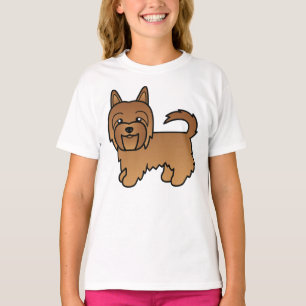 Rode Australische Terrier Schattige Cartoon Hond T-shirt