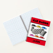 Rode Autarace Thema Spiraal Notebook Notitieboek (Binnen)