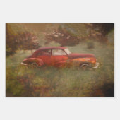  rode auto Antiek oude roestkunst ontkoppeling Inpakpapier Vel (Voorkant 2)