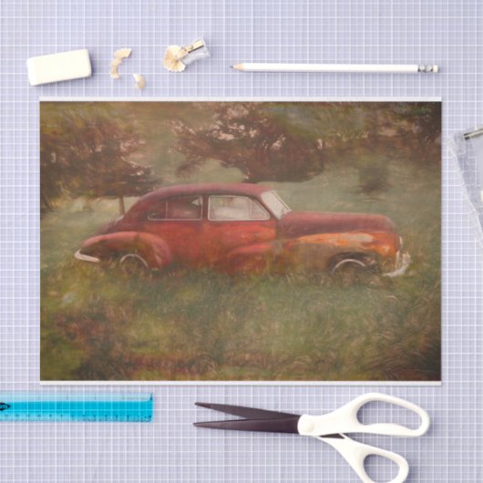 rode auto Antiek oude roestkunst ontkoppeling Tissuepapier (Craft)