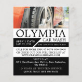 Rode auto, automatische was, reinigingsservice Adv Flyer (Voorkant)