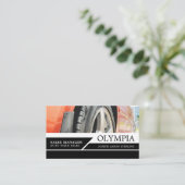 Rode auto, automatische was, reinigingsservice visitekaartje (Staand voorkant)