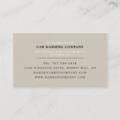 Rode auto, automatische was, reinigingsservice visitekaartje (Achterkant)