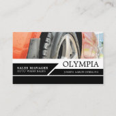 Rode auto, automatische was, reinigingsservice visitekaartje (Voorkant)