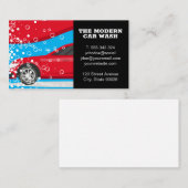 Rode Auto | Autowas Zeepbellen Visitekaartje (Voorkant / Achterkant)