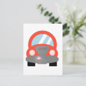 Rode auto briefkaart (Staand voorkant)
