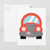 Rode auto briefkaart (Voorkant / Achterkant)