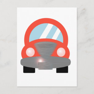 Rode auto briefkaart