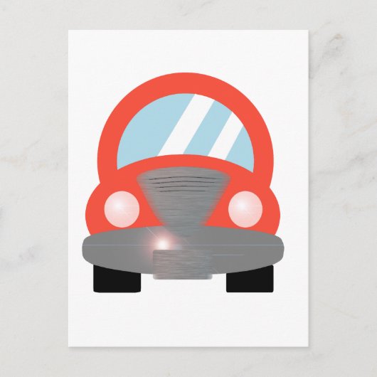 Rode auto briefkaart (Voorkant)