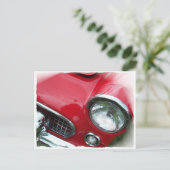 Rode auto briefkaart (Staand voorkant)